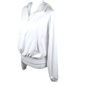 RM White 1/4 Zip Pullover Hoodie Sweatshirt Top Women’s Size Large Athletic